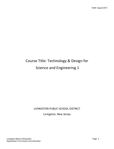 Course Title: Technology &amp; Design for Science and Engineering 1