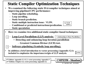 Static Compiler Optimization Techniques improving pipelined CPU performance: