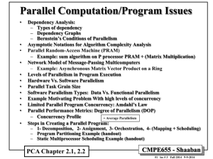 Parallel Computation/Program Issues