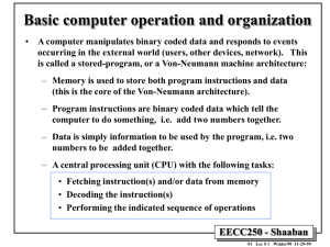 Basic computer operation and organization