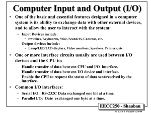 Computer Input and Output (I/O)