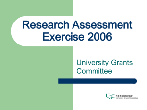 Research Assessment Exercise 2006 University Grants Committee