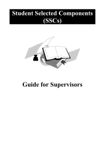 Student Selected Components (SSCs) Guide for Supervisors