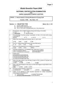 Model Question Paper-2006 Paper 1 NATIONAL CERTIFICATION EXAMINATION