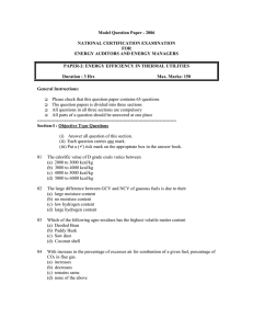 Model Question Paper - 2006  NATIONAL CERTIFICATION EXAMINATION FOR