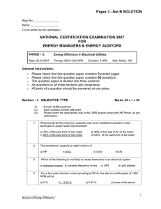 –Set B SOLUTION Paper 3 NATIONAL CERTIFICATION EXAMINATION 2007 FOR