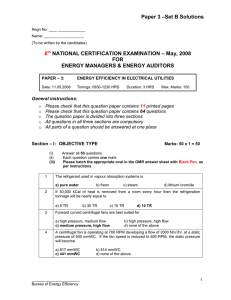 –Set B Solutions Paper 3 – May, 2008 NATIONAL CERTIFICATION EXAMINATION