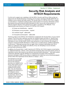 Security Risk Analysis and HITECH Requirements  – Implement