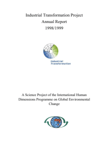 Industrial Transformation Project Annual Report 1998/1999