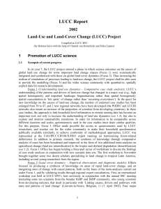 LUCC Report 2002 Land-Use and Land-Cover Change (LUCC) Project 1