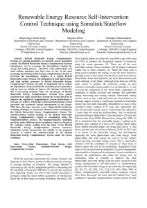 Renewable Energy Resource Self-Intervention Control Technique using Simulink/Stateflow Modeling