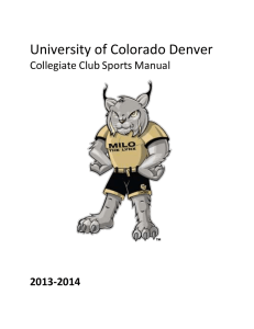 University of Colorado Denver Collegiate Club Sports Manual 2013-2014