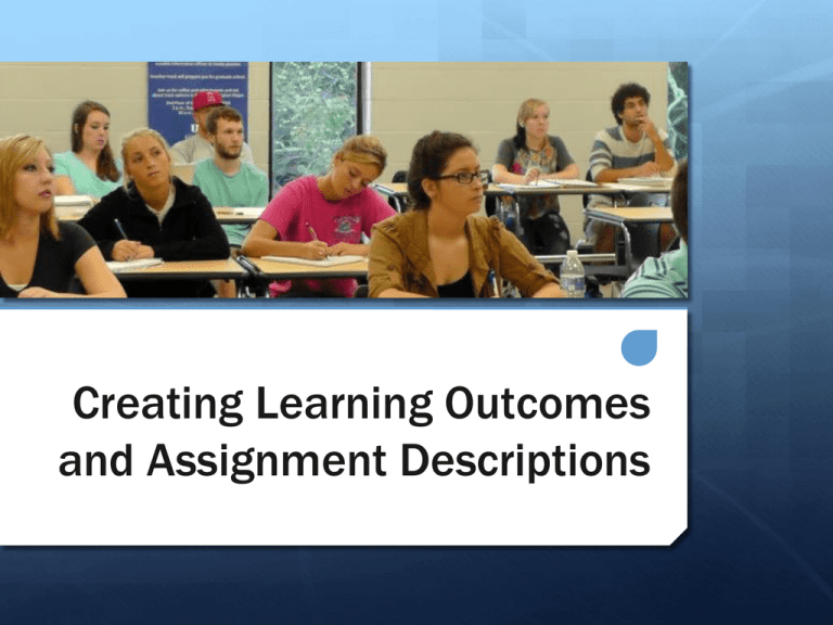 learning outcomes assignment