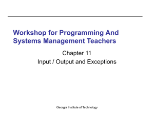Workshop for Programming And Systems Management Teachers Chapter 11