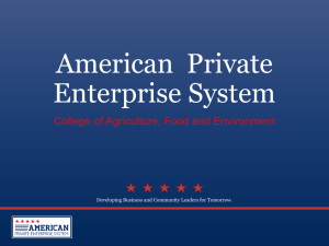 American  Private Enterprise System College of Agriculture, Food and Environment