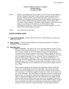 School of Medicine Executive Committee Meeting Minutes November 18, 2008 ATTACHMENT 1