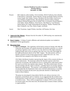 School of Medicine Executive Committee Meeting Minutes December 16, 2008 ATTACHMENT 1