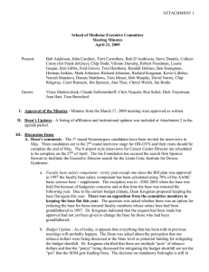 School of Medicine Executive Committee Meeting Minutes April 21, 2009