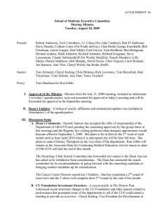 School of Medicine Executive Committee Meeting Minutes Tuesday, August 18, 2009 ATTACHMENT 1b