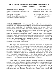 DIP-700-001-- DYNAMICS OF DIPLOMACY (FINAL VERSION