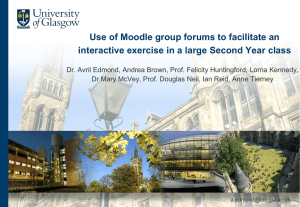 Use of Moodle group forums to facilitate an