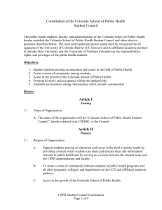 Constitution of the Colorado School of Public Health Student Council