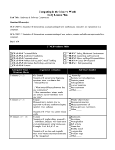 Computing in the Modern World Daily Lesson Plan