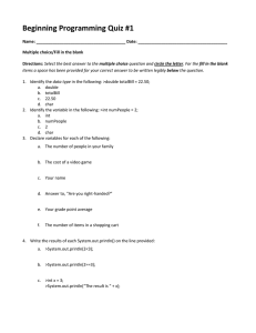 Beginning Programming Quiz #1