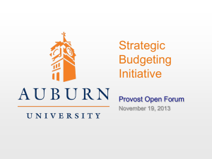 Strategic Budgeting Initiative Provost Open Forum