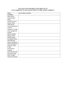 BAA DATA MANAGEMENT &amp; SECURITY PLAN