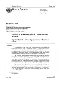 A General Assembly United Nations Human Rights Council