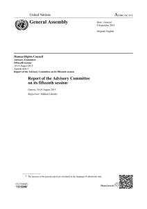 A General Assembly  Report of the Advisory Committee