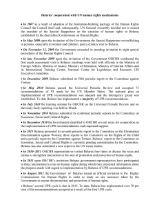 Belarus’ cooperation with UN human rights mechanisms  In 2007