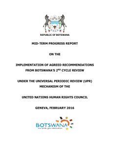 MID-TERM PROGRESS REPORT  ON THE IMPLEMENTATION OF AGREED RECOMMENDATIONS