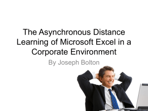 The Asynchronous Distance Learning of Microsoft Excel in a Corporate Environment