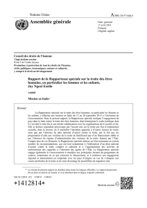 A Assemblée générale Nations Unies Conseil des droits de l’homme