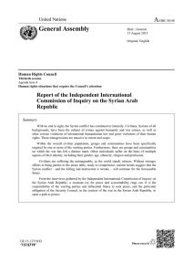 A General Assembly  Report of the Independent International