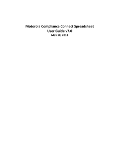 Motorola Compliance Connect Spreadsheet User Guide v7.0 May 10, 2013