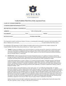 Vendor/Exhibitor/Third Party Entity Agreement Form