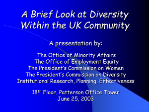 A Brief Look at Diversity Within the UK Community A presentation by:
