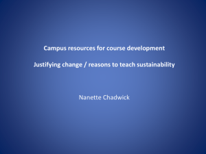 Campus resources for course development Nanette Chadwick