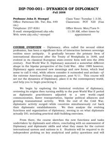 DIP-700-001-- DYNAMICS OF DIPLOMACY