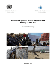 Bi-Annual Report on Human Rights in Haiti January – June 2013