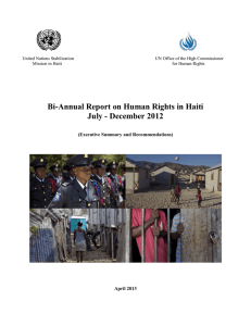 Bi-Annual Report on Human Rights in Haiti July - December 2012