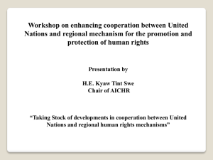 Workshop on enhancing cooperation between United protection of human rights