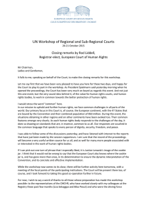 UN Workshop of Regional and Sub-Regional Courts