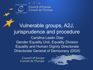 Vulnerable groups, A2J, jurisprudence and procedure