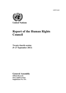 Report of the Human Rights Council United Nations General Assembly