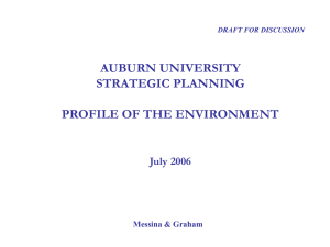 AUBURN UNIVERSITY STRATEGIC PLANNING PROFILE OF THE ENVIRONMENT July 2006