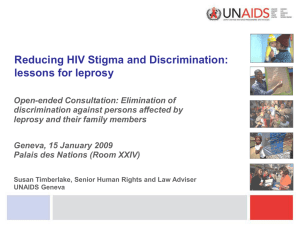 Reducing HIV Stigma and Discrimination: lessons for leprosy